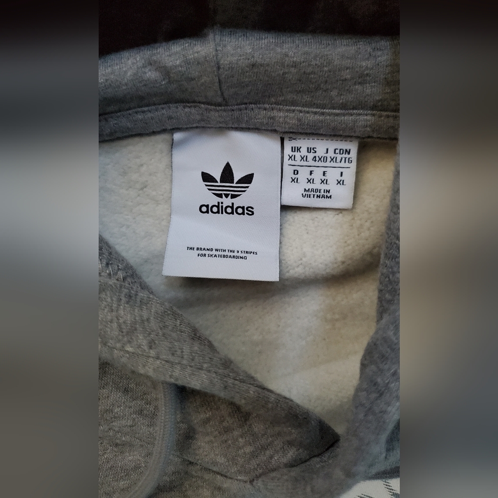 Adidas Heather Gray Men's Hoodie Size XL - Picture 4 of 4